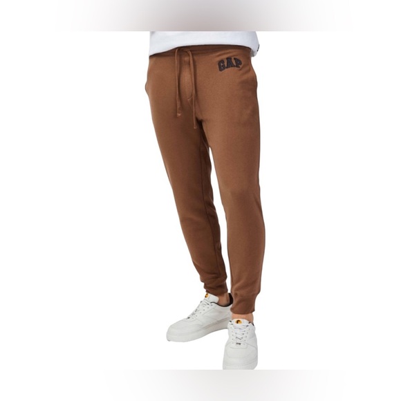 Gap New Men’s Logo Joggers Brown Size Large - Picture 1 of 7